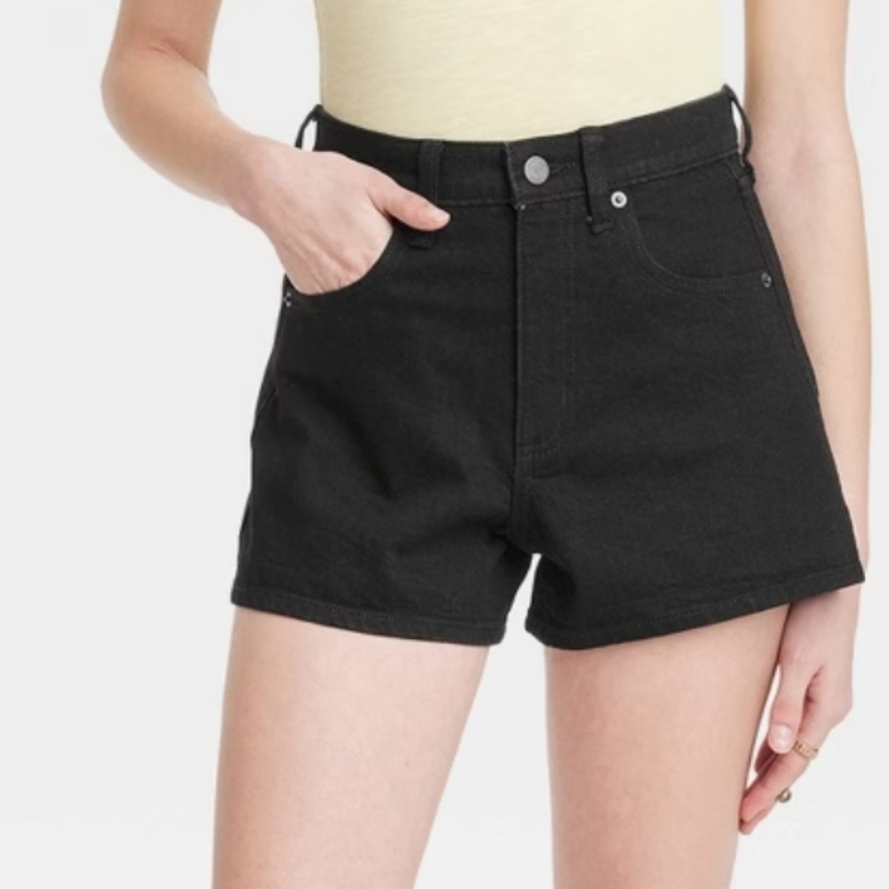 Women's High-Rise 90's Cutoff Jean Shorts - Universal Thread Black Wash 17